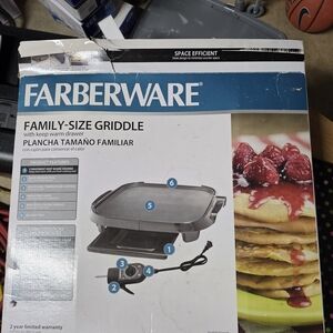 Farberware Black Electric Griddle with Warming Tray